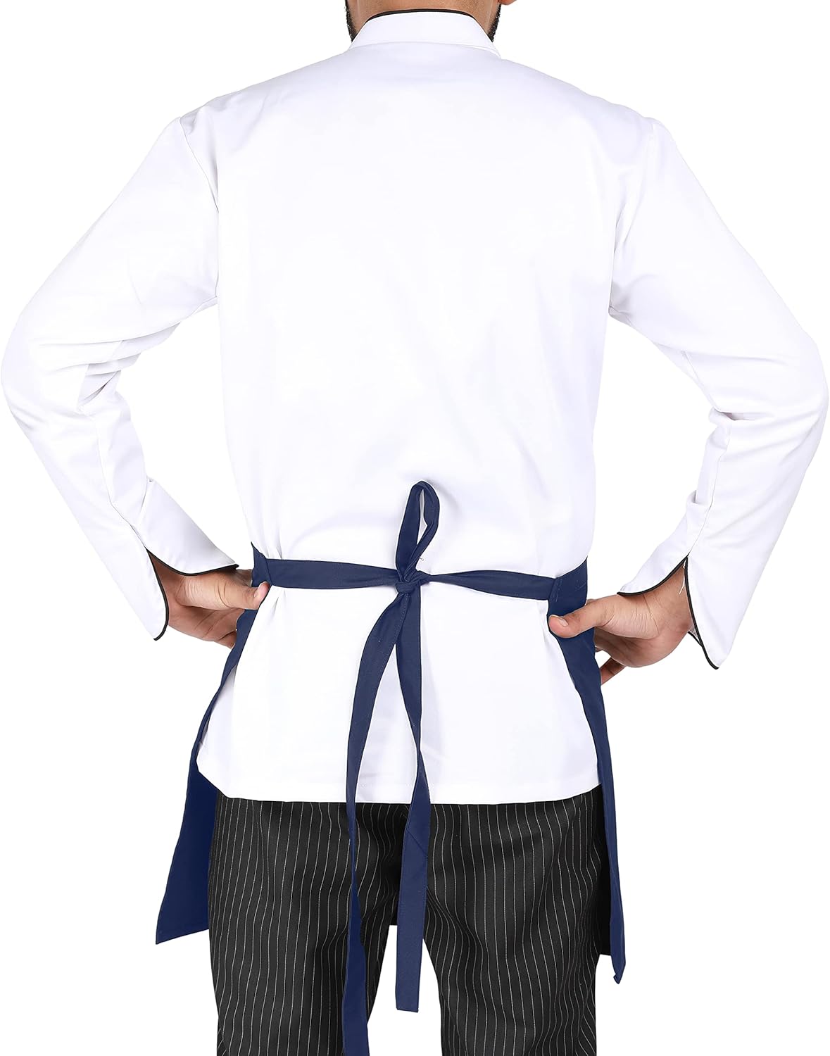YANEK Kitchen Short Apron | Unisex | Chef Kitchen Adjustable Bib Apron with Pockets & Adjustable Tie Rope | For Home, Restaurant, Café, Hotel, Bakery, Salon
