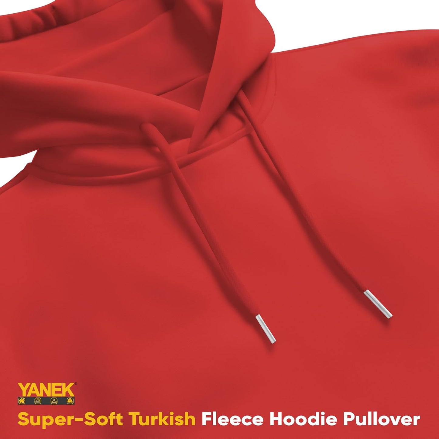 YANEK Super-Soft Turkish Fleece Hoodie Pullover | Premium Quality, Eco-Friendly, Warm & Durable Sweatshirt with Kangaroo Pocket, Adjustable Drawstrings, and Ribbed Cuffs for Men & Women
