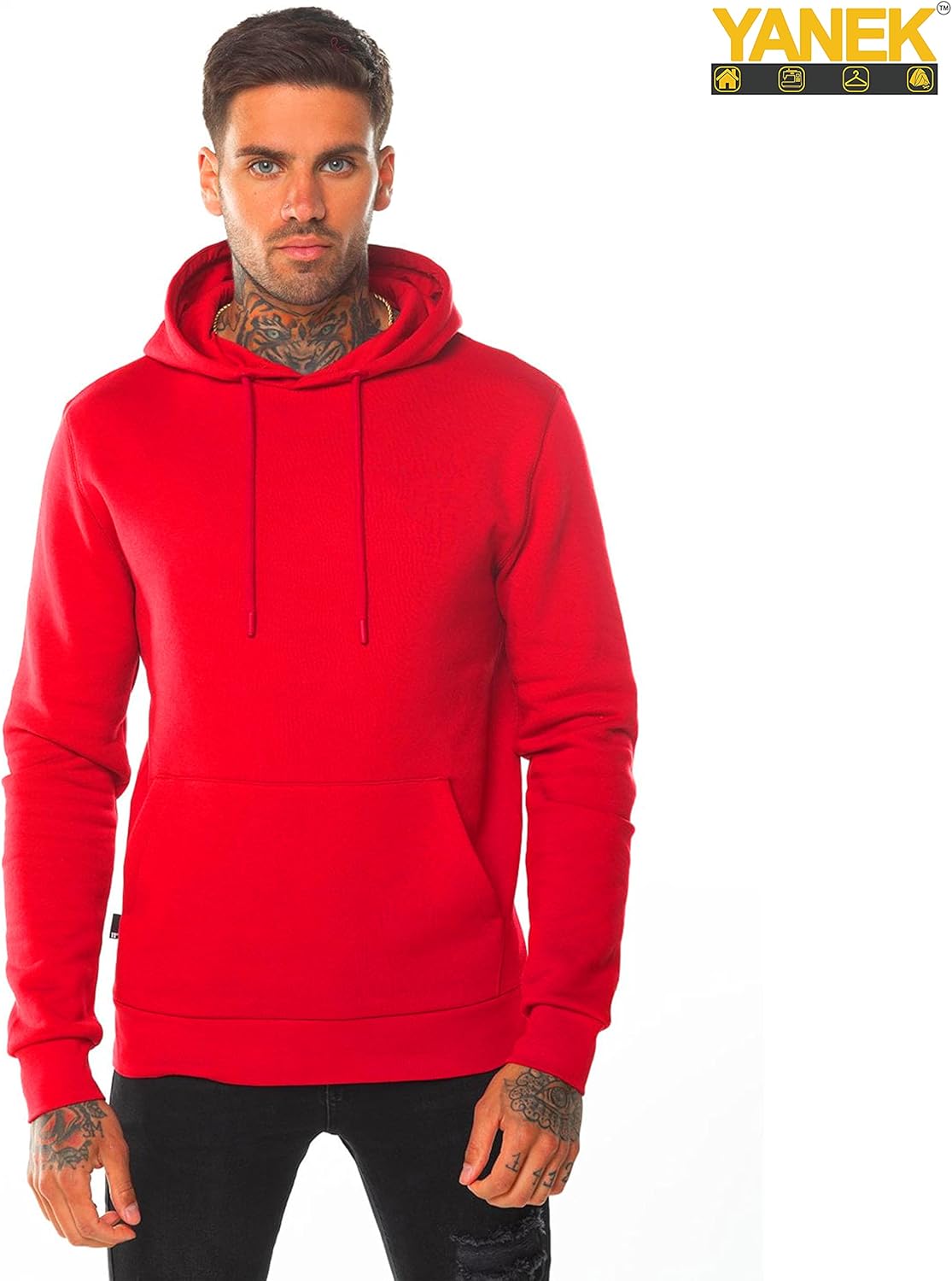 YANEK Casual Plain Hoodie | Sweatshirt | Solid Colors | With Kangaroo Pocket | Unisex