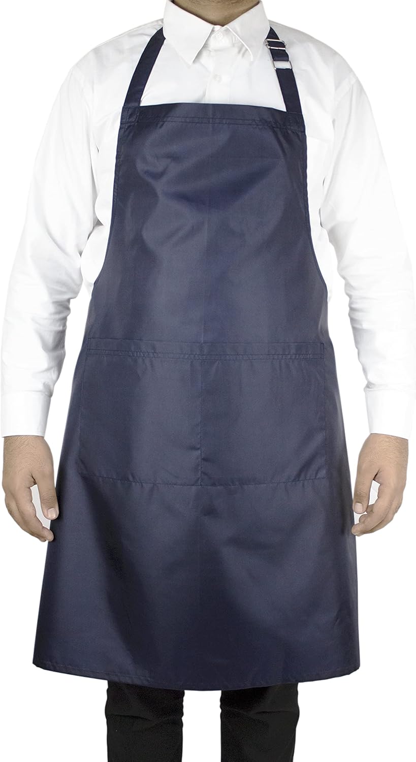 YANEK Waterproof Kitchen Apron – Unisex Adjustable Apron with 2 Pockets | Waterproof & Durable for Restaurant, Café, Workshop | Wholesale Kitchen Uniforms UAE.