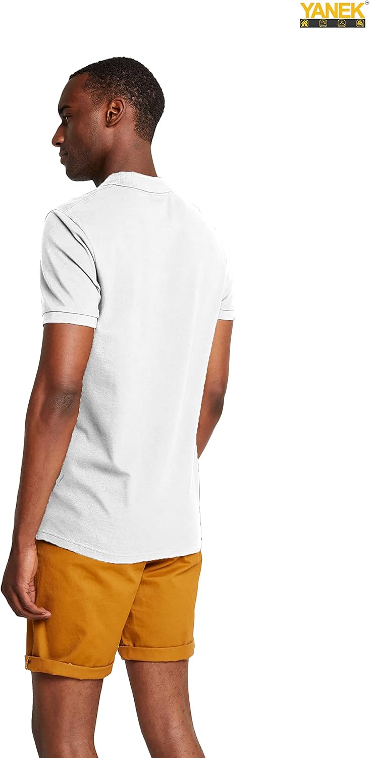 YANEK Men’s Polo Shirt – Cotton Blend Regular Fit Short Sleeve | Button-Down Collar | Breathable for Golf, Tennis, Work & Casual | Wholesale Polo Shirts UAE