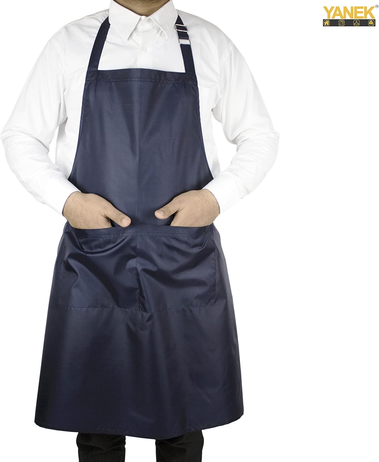YANEK Waterproof Kitchen Apron – Unisex Adjustable Apron with 2 Pockets | Waterproof & Durable for Restaurant, Café, Workshop | Wholesale Kitchen Uniforms UAE.