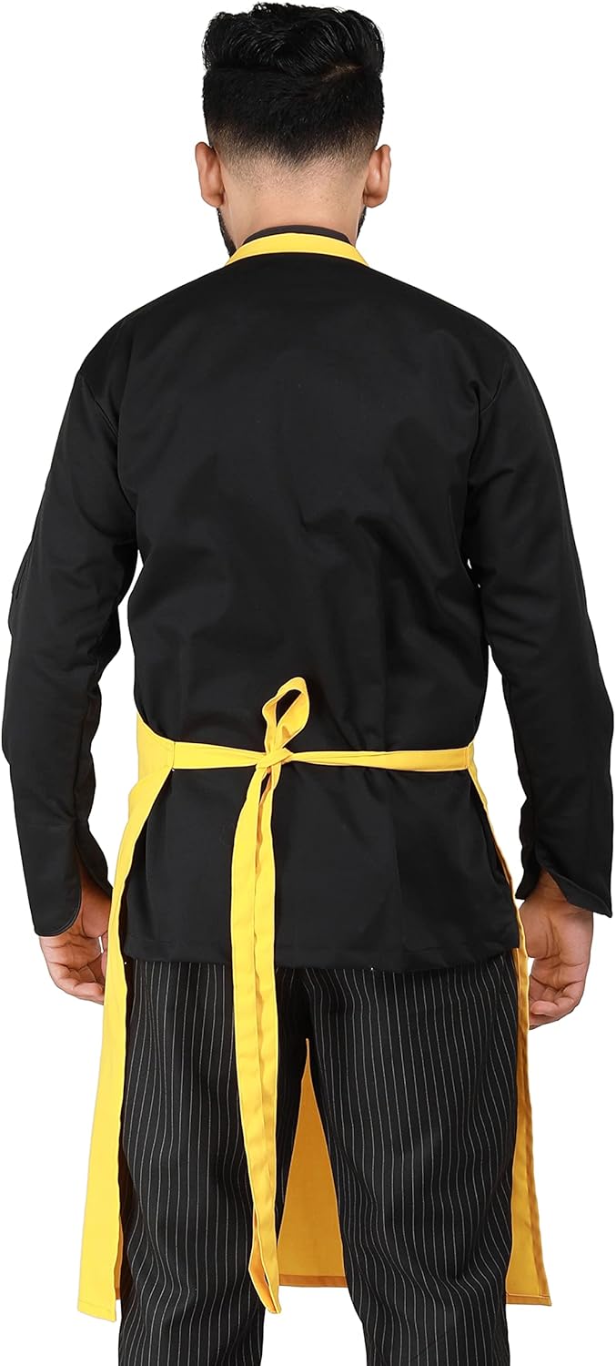 YANEK Kitchen Apron | Unisex Chef Kitchen Adjustable Bib Apron with Pockets | For Home, Restaurant, Cafe