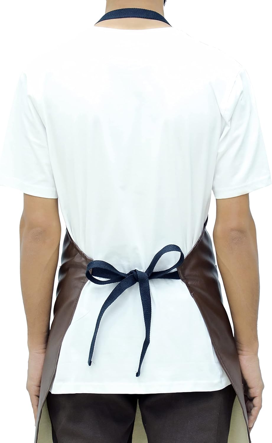 YANEK Unisex Waterproof Leather Chef Apron with Pockets | Leather Apron – Professional Heavy-duty for Home, Kitchen, BBQ, Coffee Shop | 2 Pockets, Adjustable Strap (Green)