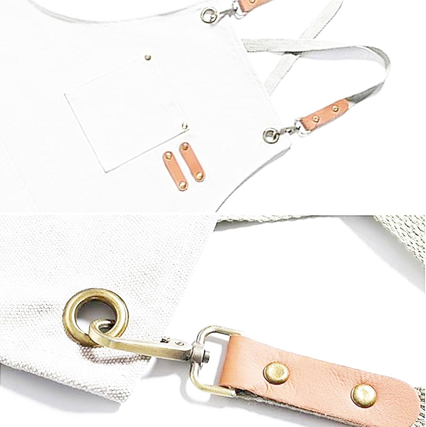 YANEK Chef Apron Cotton Canvas Cross Back Adjustable Apron with 3 Pockets Waterdrop Resistant | for Chef, Artist Painting, Baker, Barista, Bartender, Restaurant, BBQ Aprons for Unisex