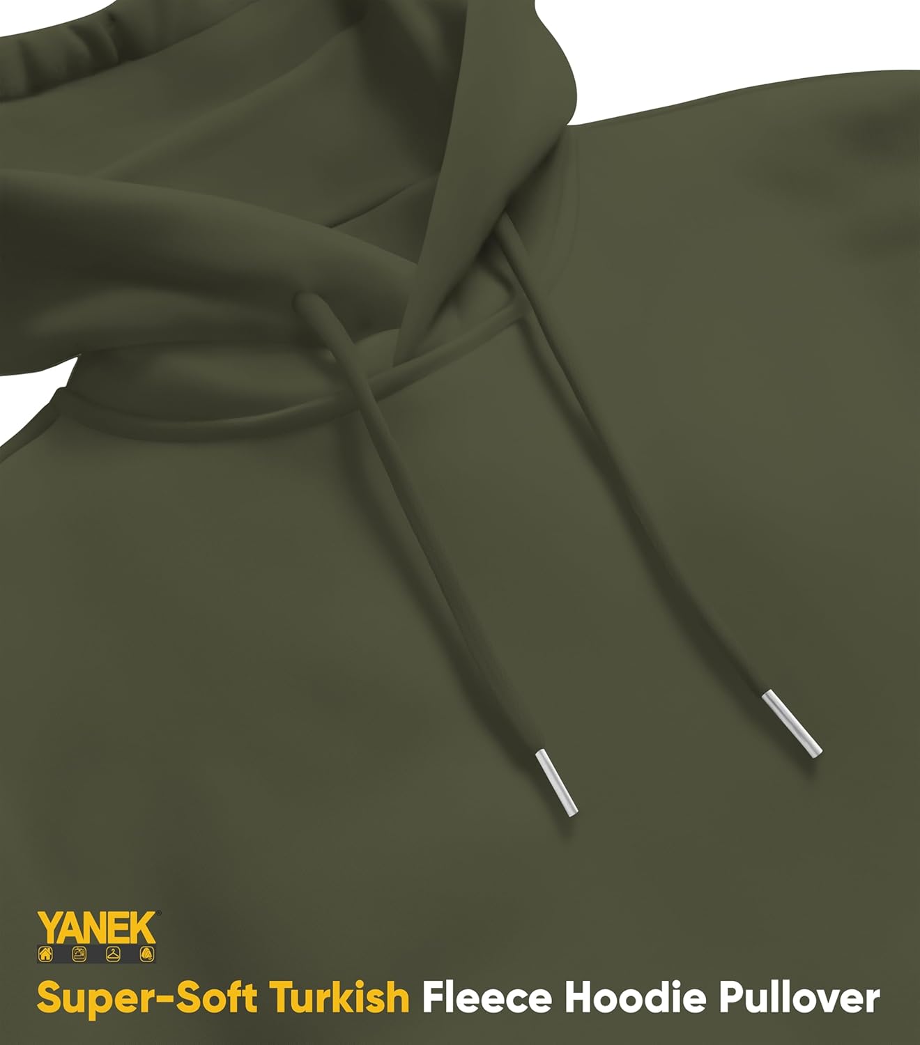 YANEK Super-Soft Turkish Fleece Hoodie Pullover | Premium Quality, Eco-Friendly, Warm & Durable Sweatshirt with Kangaroo Pocket, Adjustable Drawstrings, and Ribbed Cuffs for Men & Women