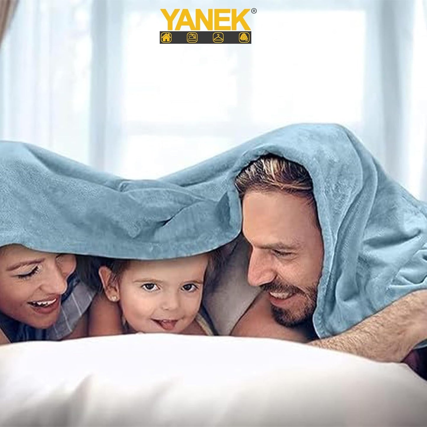 Yanek Polyester Micromink Summer Ac/Mild Winter/Heavy Winter Sherpa Blanket Super Soft Flannel Solid/Plain (200 x 220, Mix Color).