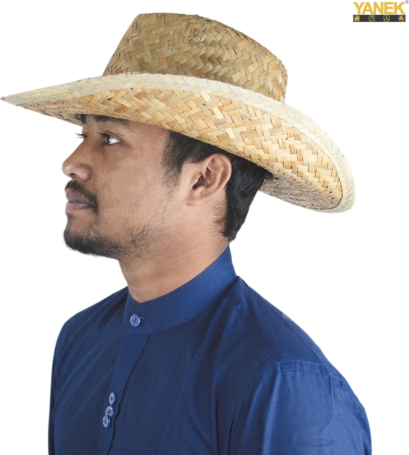 YANEK Cowboy Hat – Unisex Summer Outdoor Beach Hat with Round Contrast Strap | Stylish Sun Protection for Men & Women | Wholesale Hats UAE.