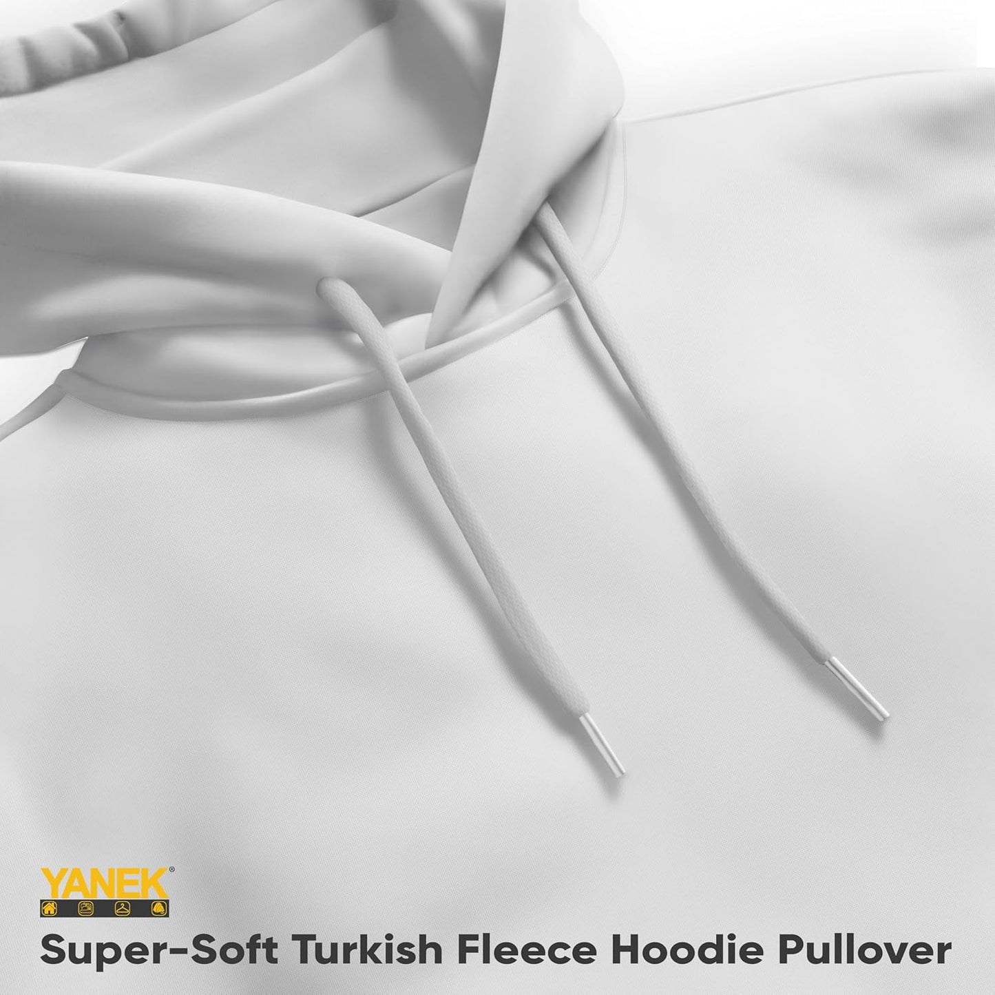YANEK Super-Soft Turkish Fleece Hoodie Pullover | Premium Quality, Eco-Friendly, Warm & Durable Sweatshirt with Kangaroo Pocket, Adjustable Drawstrings, and Ribbed Cuffs for Men & Women