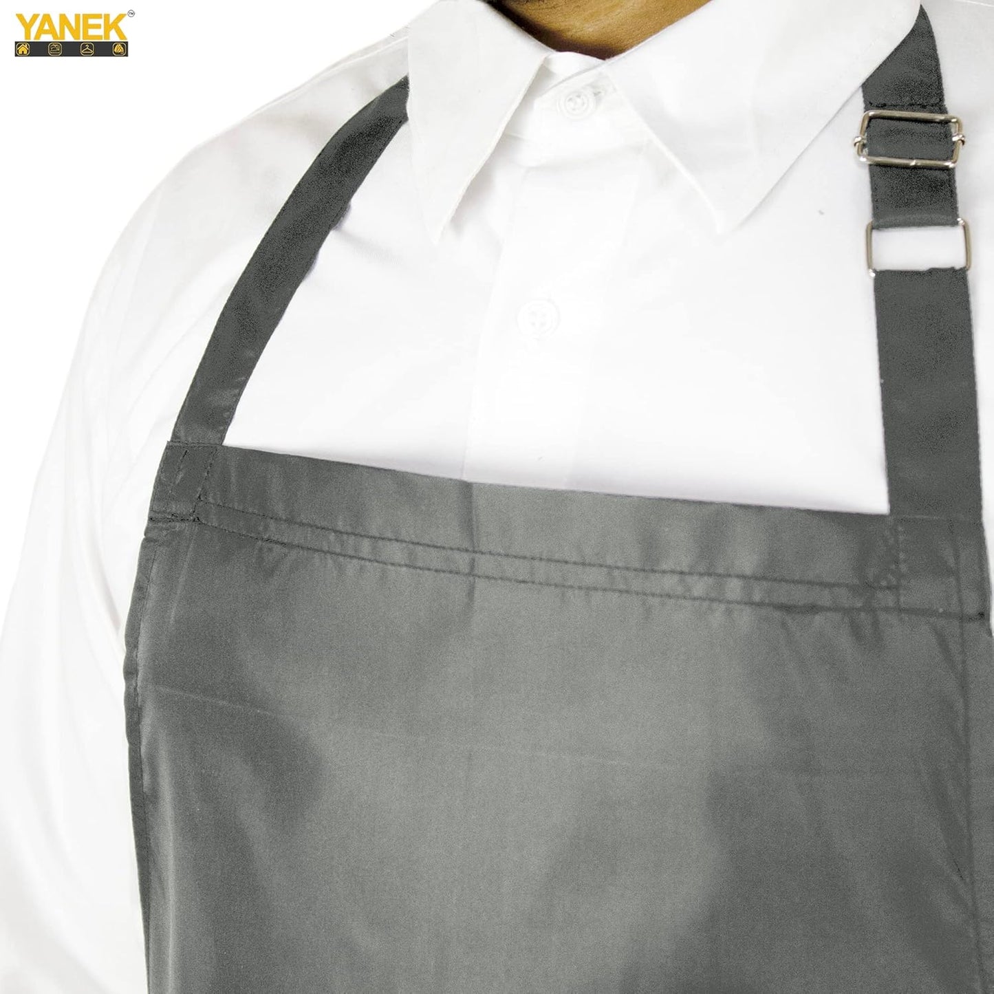 YANEK Waterproof Kitchen Apron – Unisex Adjustable Apron with 2 Pockets | Waterproof & Durable for Restaurant, Café, Workshop | Wholesale Kitchen Uniforms UAE.