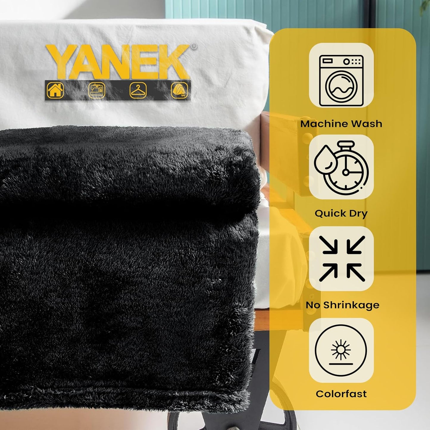 Yanek Ultra-Soft Double Micro Fleece Flannel Blanket – 260 GSM Premium Quality, Super Plush, Warm & Cozy All-Season Throw Blanket for Bed or Couch,Generous Size 200 x 220 cm (BROWN)