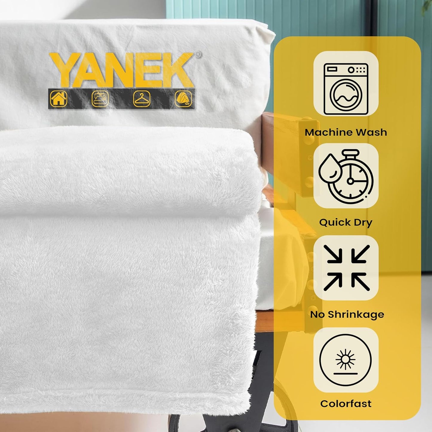 Yanek Ultra-Soft Double Micro Fleece Flannel Blanket – 260 GSM Premium Quality, Super Plush, Warm & Cozy All-Season Throw Blanket for Bed or Couch,Generous Size 200 x 220 cm (BROWN)