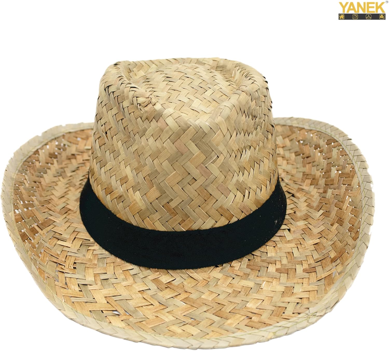YANEK Cowboy Hat – Unisex Summer Outdoor Beach Hat with Round Contrast Strap | Stylish Sun Protection for Men & Women | Wholesale Hats UAE