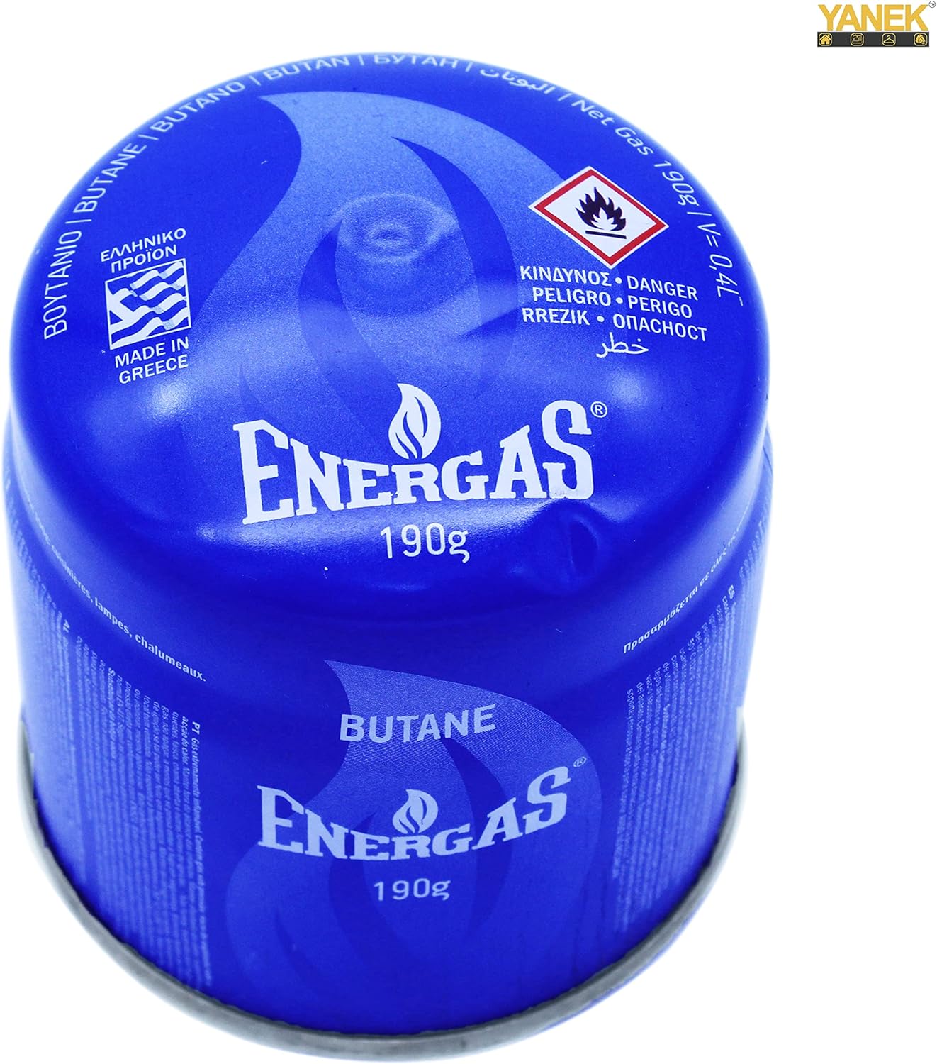 YANEK Butane Gas Cartridge – Pack of 4 (190g) | For Camping Stoves, Lamps & Soldering Torches | Wholesale BBQ Grills & Fuel UAE.