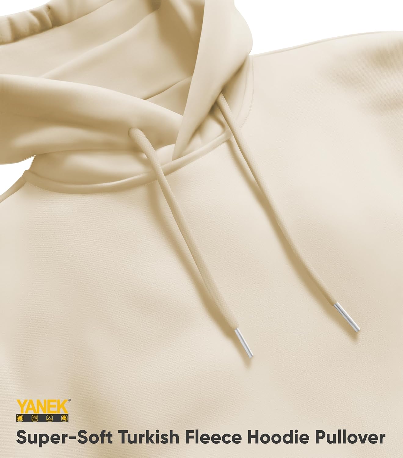 YANEK Super-Soft Turkish Fleece Hoodie Pullover | Premium Quality, Eco-Friendly, Warm & Durable Sweatshirt with Kangaroo Pocket, Adjustable Drawstrings, and Ribbed Cuffs for Men & Women