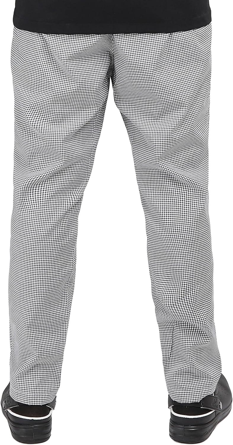YANEK Chef Trousers | Unisex Regular Fit Chef Pants with Elastic Waistband & Drawstring | Kitchen Uniform for Men & Women | For Kitchen, Bakery, Café, Restaurant
