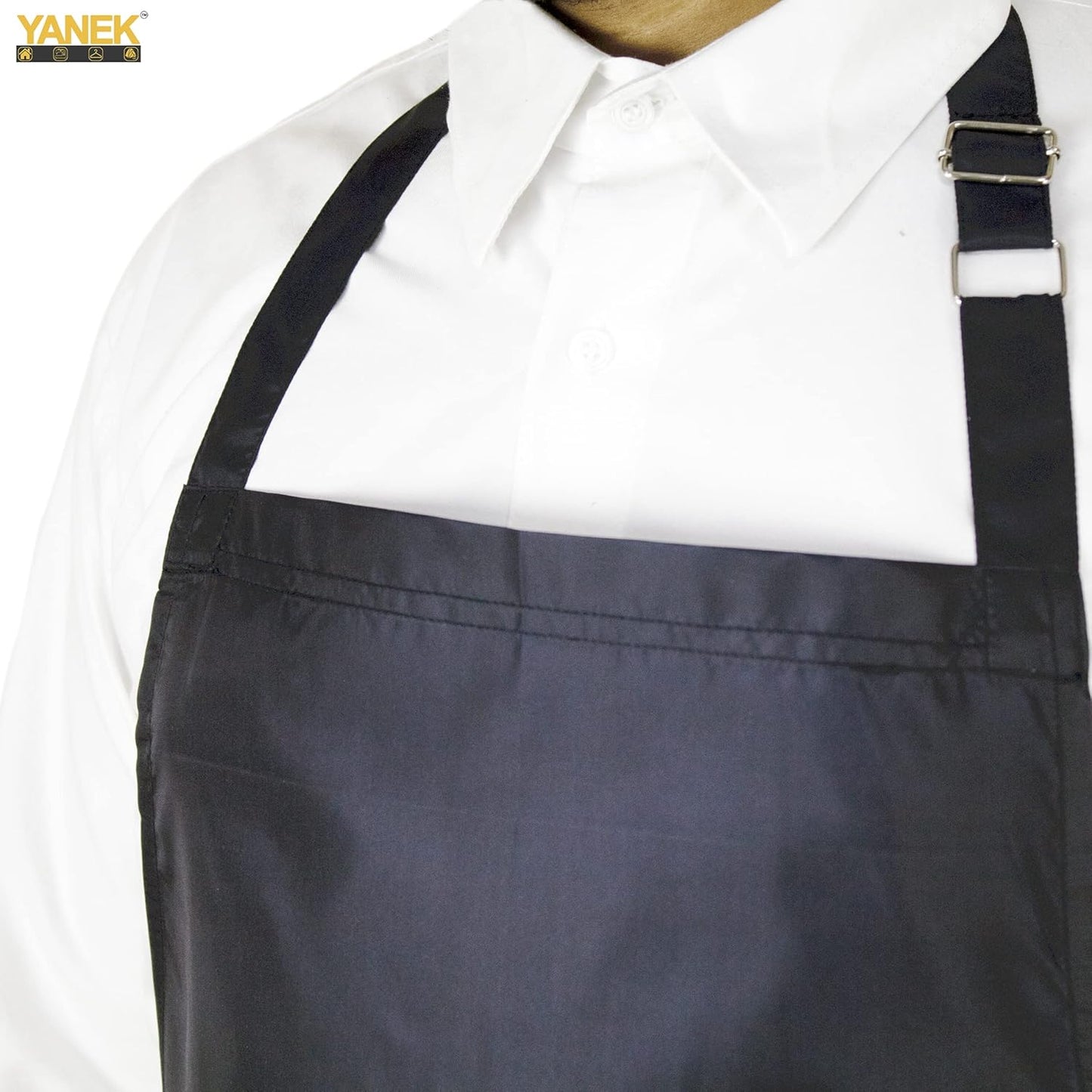 YANEK Waterproof Kitchen Apron – Unisex Adjustable Apron with 2 Pockets | Waterproof & Durable for Restaurant, Café, Workshop | Wholesale Kitchen Uniforms UAE