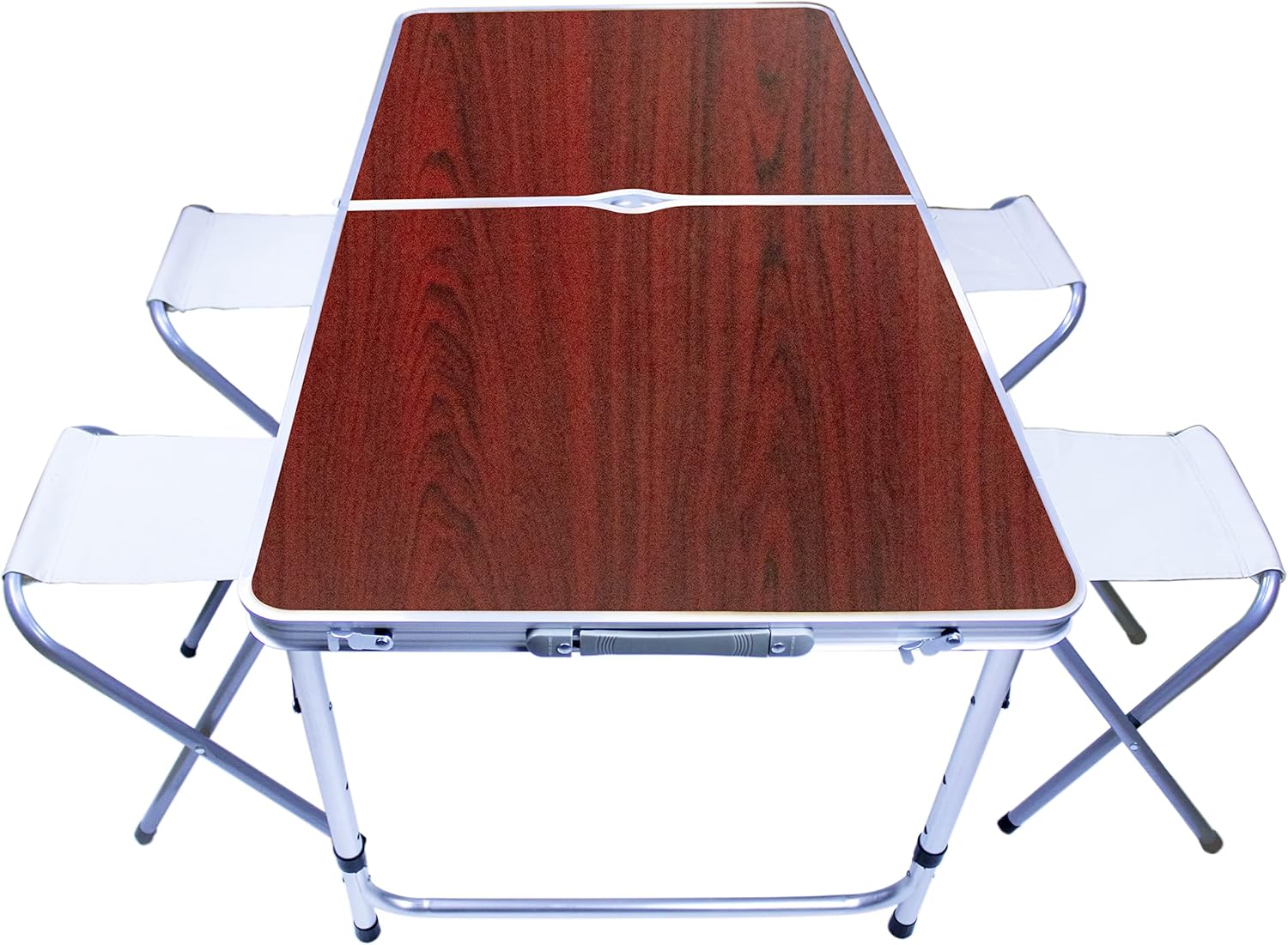 YANEK Folding Camping Table with 4 Foldable Chairs – Portable Wooden Top & Steel Frame Set | BBQ, Camping & Outdoor | Wholesale Outdoor Equipment UAE