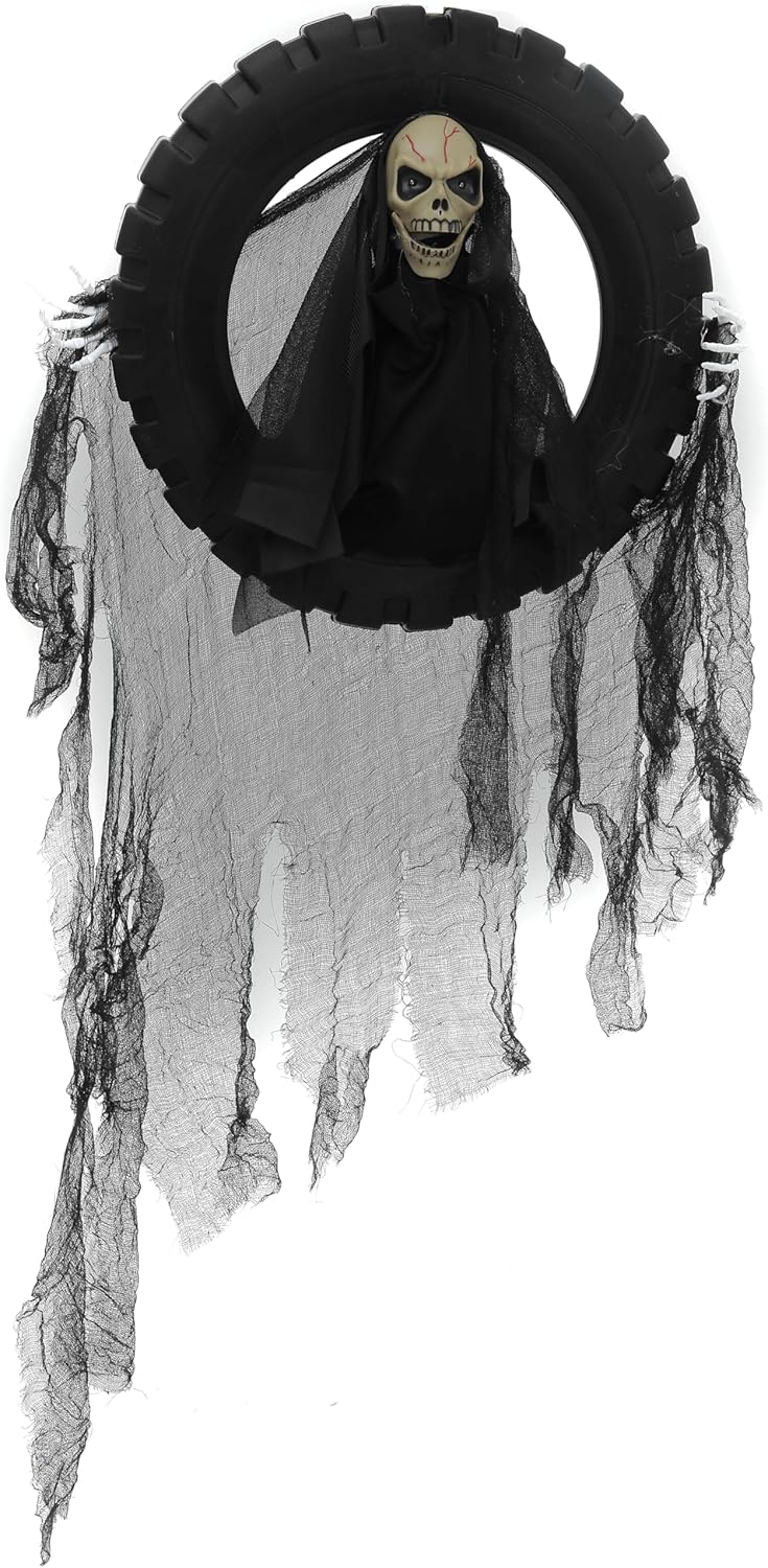 Yanek Halloween Evil Skeleton Decoration with Lights and Sound