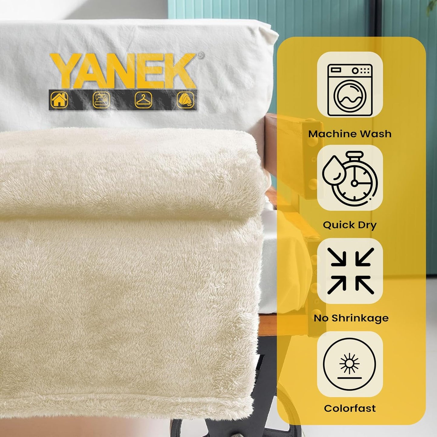 Yanek Ultra-Soft Double Micro Fleece Flannel Blanket – 260 GSM Premium Quality, Super Plush, Warm & Cozy All-Season Throw Blanket for Bed or Couch,Generous Size 200 x 220 cm (BROWN)