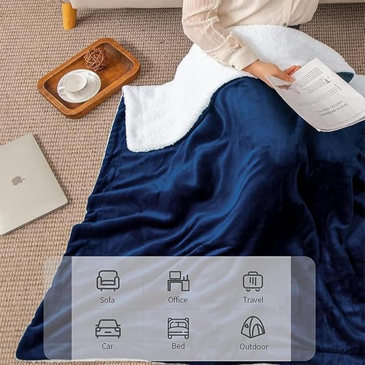 Yanek Polyester Micromink Summer Ac/Mild Winter/Heavy Winter Sherpa Blanket Super Soft Flannel Solid/Plain (200 x 220, Mix Color).