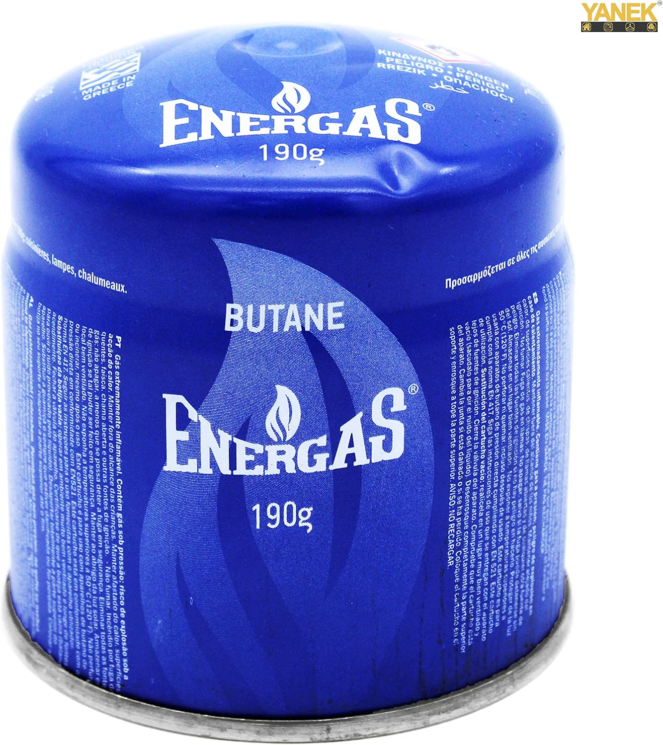 YANEK Butane Gas Cartridge – Pack of 4 (190g) | For Camping Stoves, Lamps & Soldering Torches | Wholesale BBQ Grills & Fuel UAE