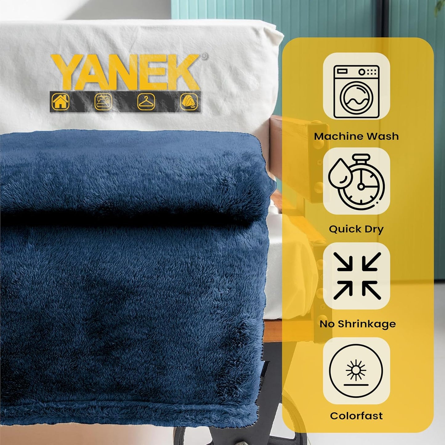 Yanek Ultra-Soft Double Micro Fleece Flannel Blanket – 260 GSM Premium Quality, Super Plush, Warm & Cozy All-Season Throw Blanket for Bed or Couch,Generous Size 200 x 220 cm (BROWN)