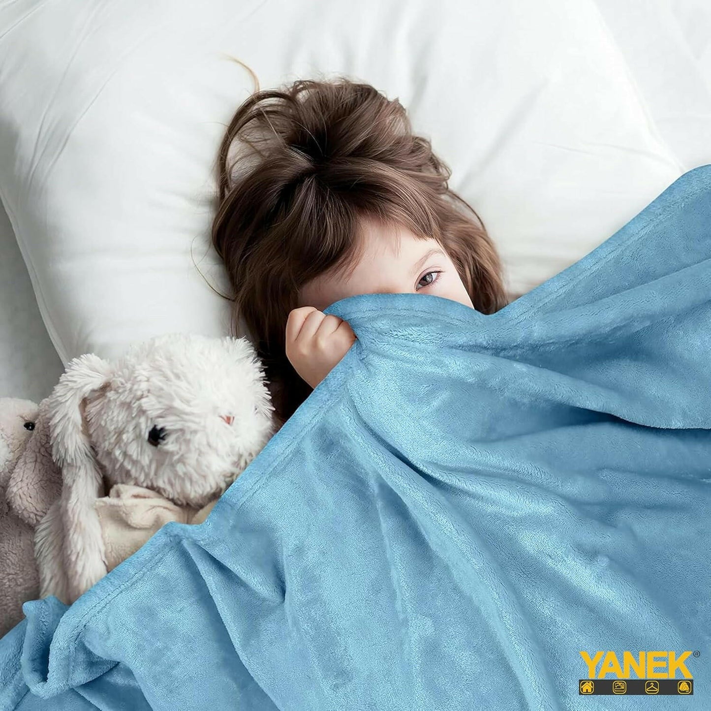Yanek Fleece Blanket - Ultra Soft Microfiber Luxury Blanket for Couch, Sofa, Bed, Chair, and Travel (150 x 200, Plain-MixColor).