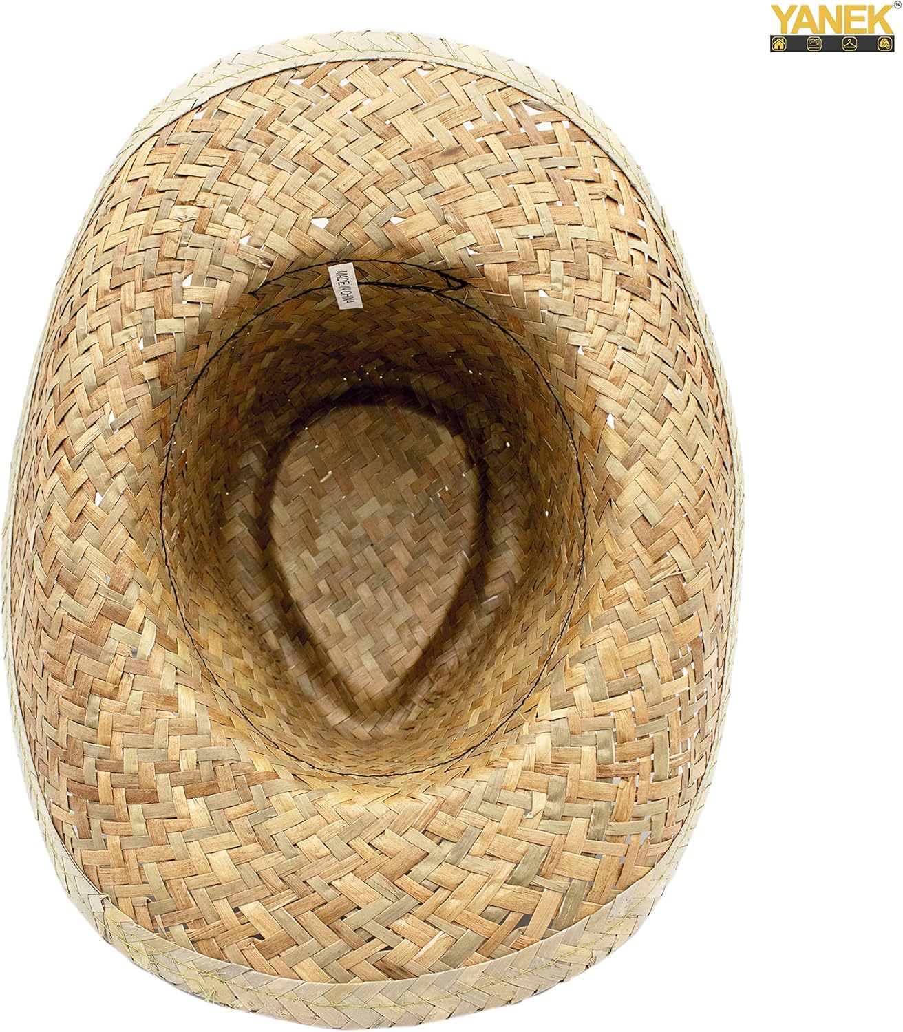 YANEK Cowboy Hat – Unisex Summer Outdoor Beach Hat with Round Contrast Strap | Stylish Sun Protection for Men & Women | Wholesale Hats UAE.