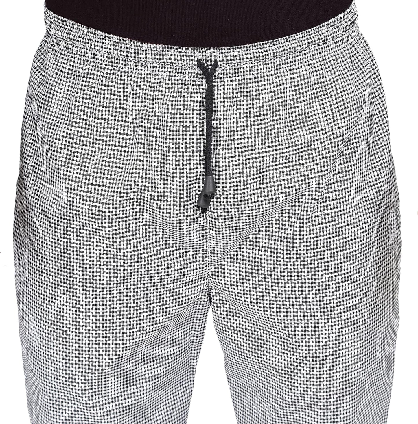 YANEK Chef Trousers | Unisex Regular Fit Chef Pants with Elastic Waistband & Drawstring | Kitchen Uniform for Men & Women | For Kitchen, Bakery, Café, Restaurant