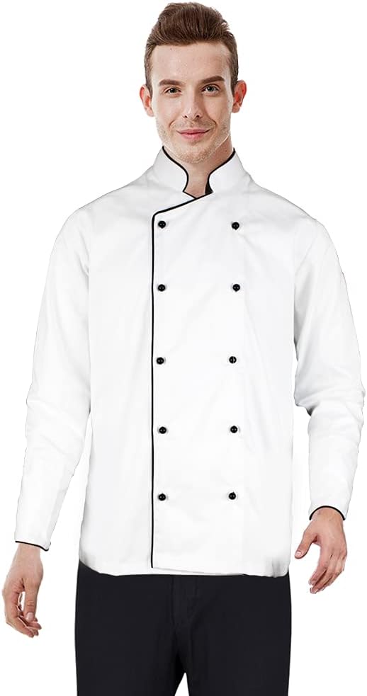 YANEK Men’s Chef Jacket – Breathable Poly-Cotton with Pearl Buttons | Durable & Soil-Resistant Kitchen Uniform | Wholesale Kitchen Uniforms UAE.