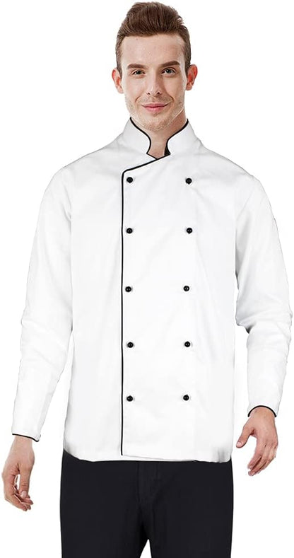 YANEK Men’s Chef Jacket – Breathable Poly-Cotton with Pearl Buttons | Durable & Soil-Resistant Kitchen Uniform | Wholesale Kitchen Uniforms UAE.