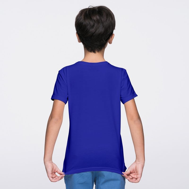 Yanek Cotton Short Sleeve Versatile Round Neck T-shirt for Boys and Girls - Plain, Perfect Comfortable Tee for School, Play, and Casual Wear
