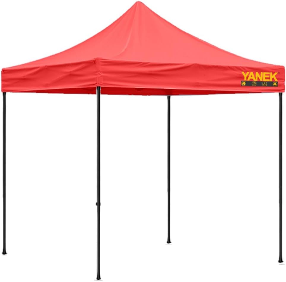 YANEK 3x3 Meter Gazebo Tent – Durable 600D Waterproof Cloth Outdoor Shelter, Foldable Pop-Up Canopy, Perfect for Parties, Events, Camping, and BBQs – Heavy-Duty Backyard Tent (Red)