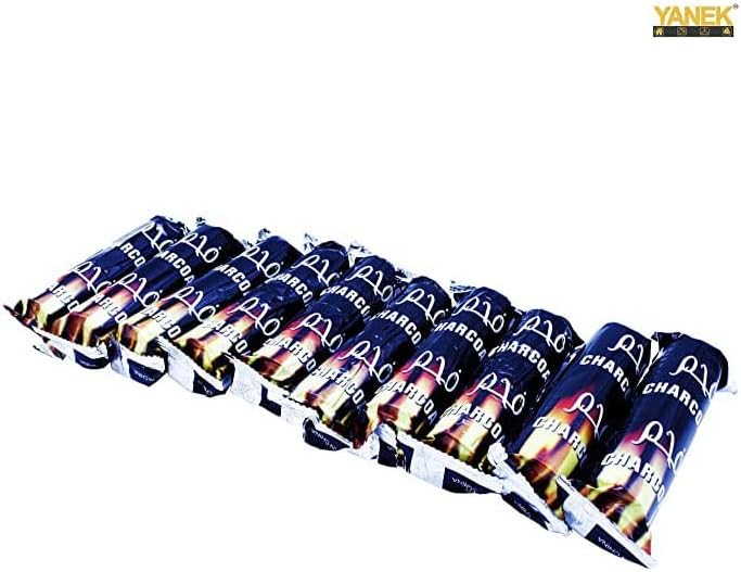 YANEK Magic Coal – 100 Pcs Charcoal Tablets (33mm) | For Shisha, Bakhour, BBQ & Outdoor Use | Wholesale BBQ Grills & Fuel UAE.