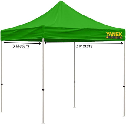 YANEK 3x3 Meter Gazebo Tent – Durable 600D Waterproof Cloth Outdoor Shelter, Foldable Pop-Up Canopy, Perfect for Parties, Events, Camping, and BBQs – Heavy-Duty Backyard Tent (Red)