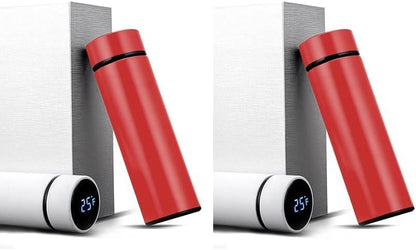 Yanek Smart Water Bottle Stainless Steel – Travel Mug with Smart LCD Touch Screen Temperature Display, Leak-Proof, Hot & Cold Beverage Flask, Ideal for Trave, Gym, Office, & Daily Use (BLACK)