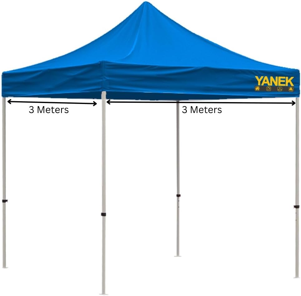 YANEK 3x3 Meter Gazebo Tent – Durable 600D Waterproof Cloth Outdoor Shelter, Foldable Pop-Up Canopy, Perfect for Parties, Events, Camping, and BBQs – Heavy-Duty Backyard Tent (Red)