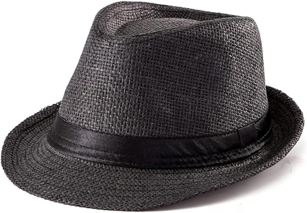 YANEK Straw Fedora Hat for Men & Women – Stylish Summer Beach Trilby Hat, Perfect for Sun Protection