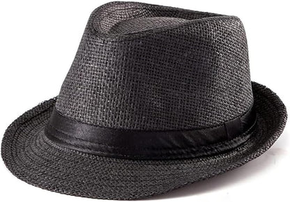 YANEK Straw Fedora Hat for Men & Women – Stylish Summer Beach Trilby Hat, Perfect for Sun Protection