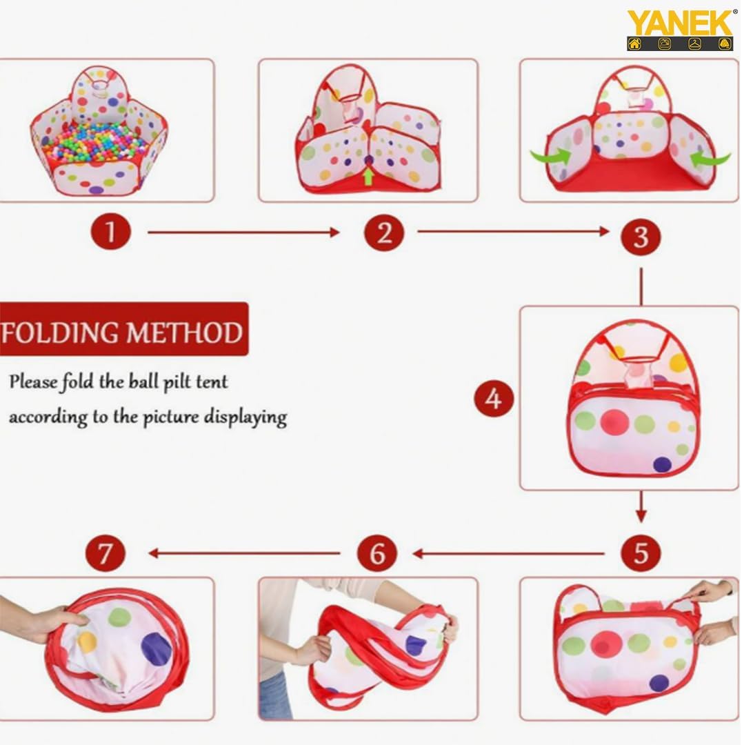 Yanek Ultimate Game Tent Pit Pool for Outdoor Fun – Multi-Use Playhouse with Built-In Pool, Perfect for Kids’ Backyard Play, Camping, and Family Gatherings