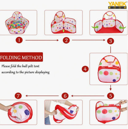 Yanek Ultimate Game Tent Pit Pool for Outdoor Fun – Multi-Use Playhouse with Built-In Pool, Perfect for Kids’ Backyard Play, Camping, and Family Gatherings