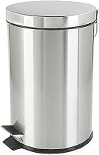 Yanek Stainless Steel Pedal Bin 5L - Compact Trash Can with Foot Pedal for Bathroom, Kitchen, Office, and Home Use - Durable, perfect for small trash items