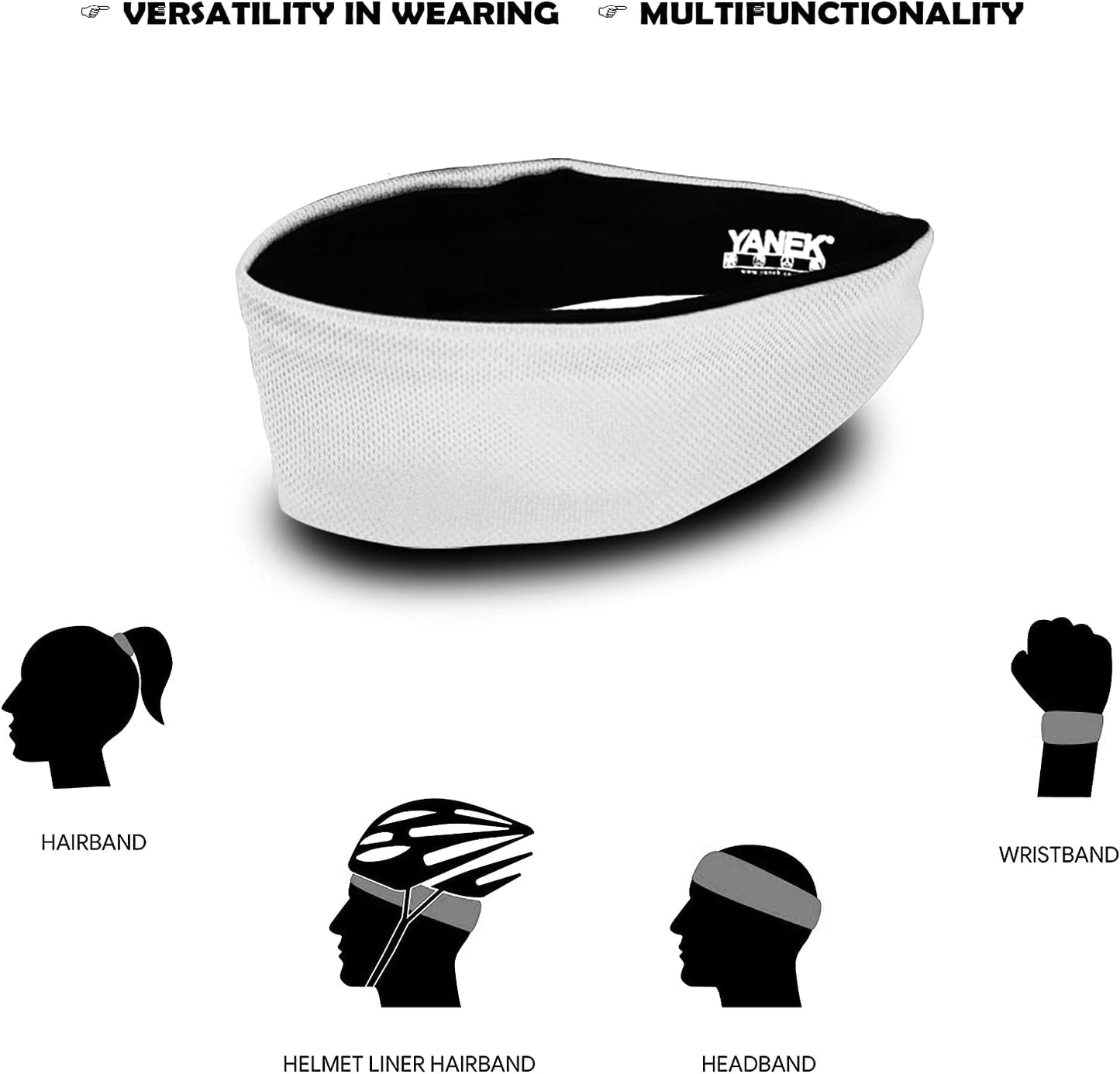 YANEK Headband – Unisex Sweatband with Anti-Odour & Non-Slip Grip | For Workout, Gym & Sports | Pack of 4 | Wholesale Sports Goods UAE.