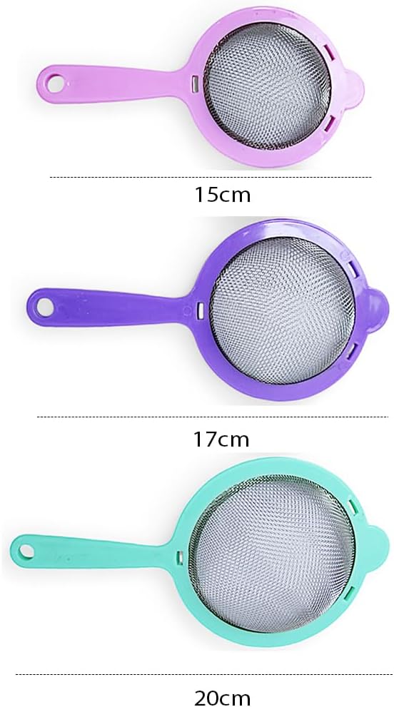 Yanek Premium Strainers with Ergonomic Sturdy Handles for Washing Fruits, Vegetables, and Cooking – Versatile Kitchen Drain Tools for Food Prep and Straining (Set of 3)