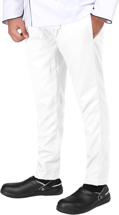 YANEK Chef Trousers | Unisex Regular Fit Chef Pants with Elastic Waistband & Drawstring | Kitchen Uniform for Men & Women | For Kitchen, Bakery, Café, Restaurant