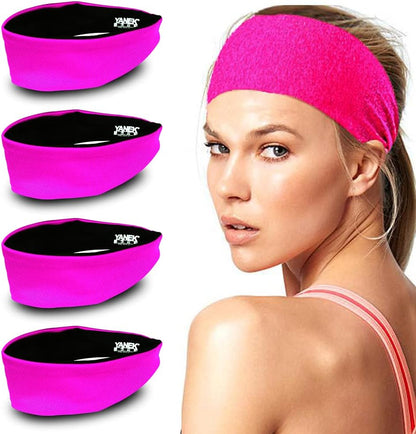 YANEK Headband – Unisex Sweatband with Anti-Odour & Non-Slip Grip | For Workout, Gym & Sports | Pack of 4 | Wholesale Sports Goods UAE.
