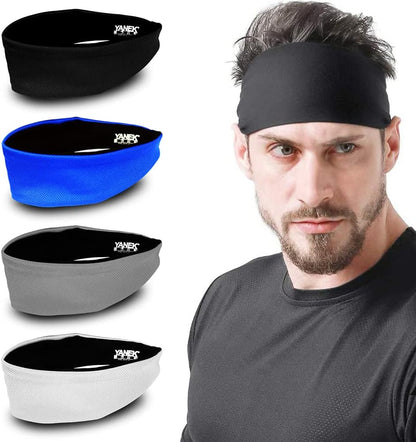 YANEK Headband – Unisex Sweatband with Anti-Odour & Non-Slip Grip | For Workout, Gym & Sports | Pack of 4 | Wholesale Sports Goods UAE.