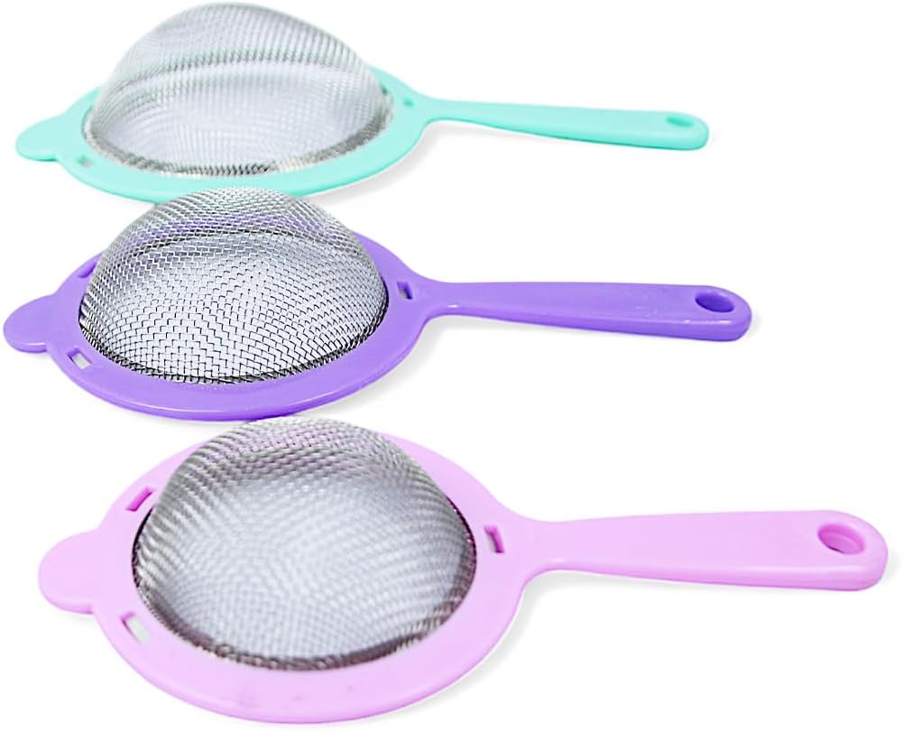 Yanek Premium Strainers with Ergonomic Sturdy Handles for Washing Fruits, Vegetables, and Cooking – Versatile Kitchen Drain Tools for Food Prep and Straining (Set of 3)