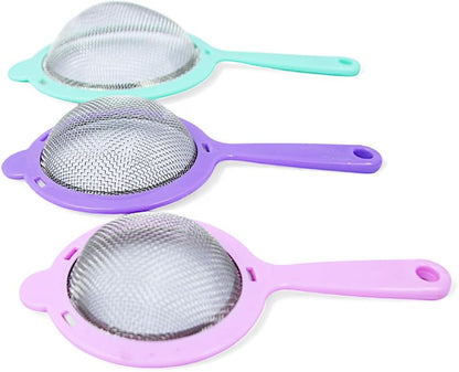 Yanek Premium Strainers with Ergonomic Sturdy Handles for Washing Fruits, Vegetables, and Cooking – Versatile Kitchen Drain Tools for Food Prep and Straining (Set of 3)